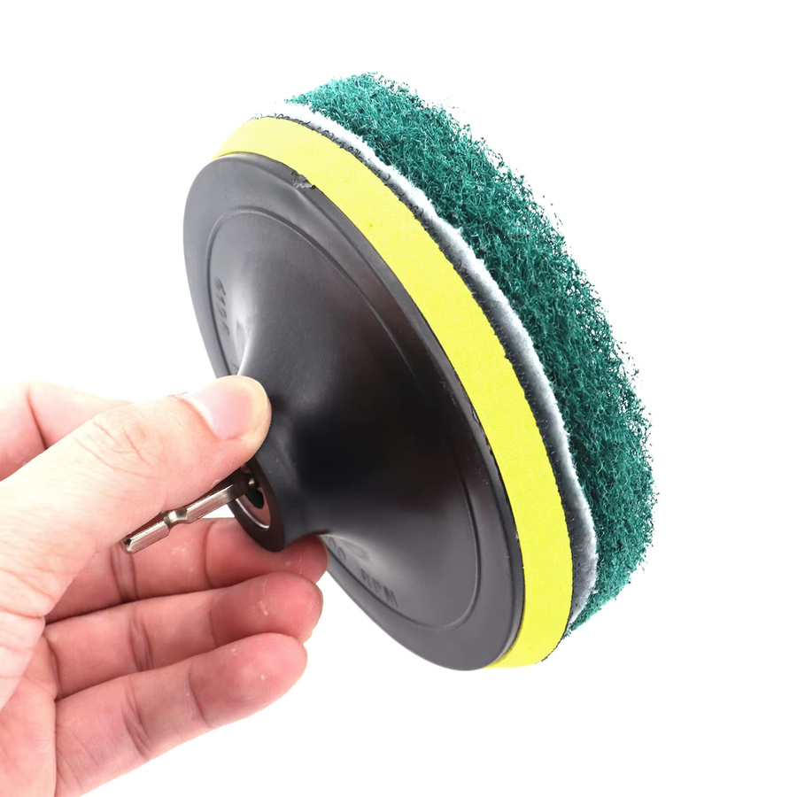 VIBRATITE 8er Set Elektrische Scheuerpads 4 Zoll für Fugenmörtel und Fliesen zur Reinigung von Badewannen und Ecken - Bild 4