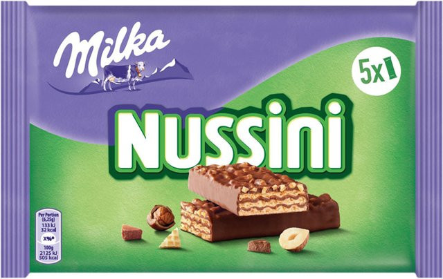 Milka Nussini Haselnuss Schokoriegel 5 x 31,5 g - Bild 1