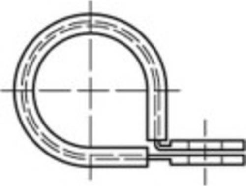 TOOLCRAFT Rohrschellen 20mm aus Stahl, galvanisch verzinkt, Silber, 50 Stück - Bild 1