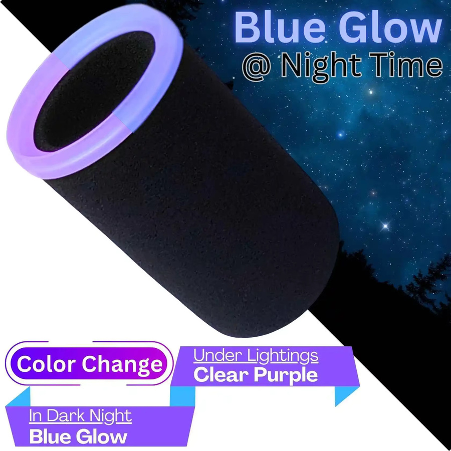 SM7 Mikrofonabdeckung Pop-Filter für Shure SM7B und SM7dB, hochdichter Schaumstoff-Windschutz mit violettem Leuchtring, Schwarz-Violett - Bild 2