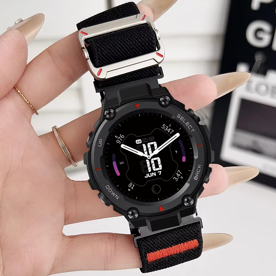 OAKCHARM Uhrenarmband Nylon, Schwarz, Unisex, Amazfit T-REX 3 - Bild 4