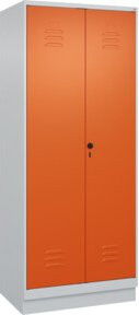 C+P PSA Doppel-Spind Classic PLUS mit Sockel, 2 Abteile, Grau und Orange, B/T/H: 195 x 80 x 50 cm - Bild 1