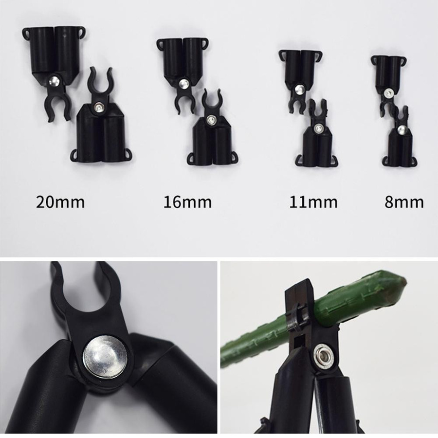 GreenYard 10er Set Klettergerüst Halterung Clips in Schwarz für Markisen, Gewächshausfolienrahmen und Sonnenschirmnetze zur Befestigung an 16mm Stahlrohren - Bild 2