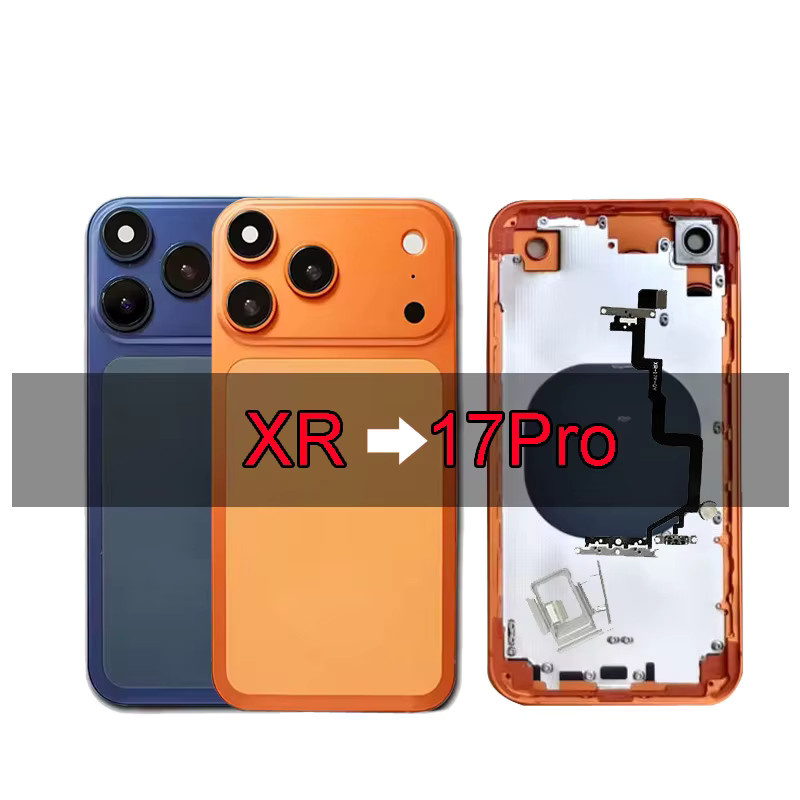 Apple iPhone XR DIY-Gehäuse für Umbau zu 17 Pro-Chassis in Silber für die Modelle A1984, A2105, A2106, A2107 - Bild 3