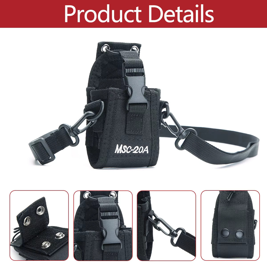 Taktische Walkie Talkie Tasche aus Oxford für Baofeng UV-21 Pro, 5R und Quansheng UV K5, Farbe: Schwarz, Molle-System für Outdoor und Sport - Bild 2