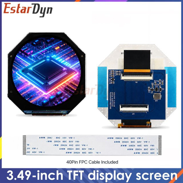 Estardyn 3,49-Zoll-TFT-LCD-Bildschirm ST7701 Farbdisplay-LCD-Modul mit 480x480 Auflösung in Multicolour - Bild 1