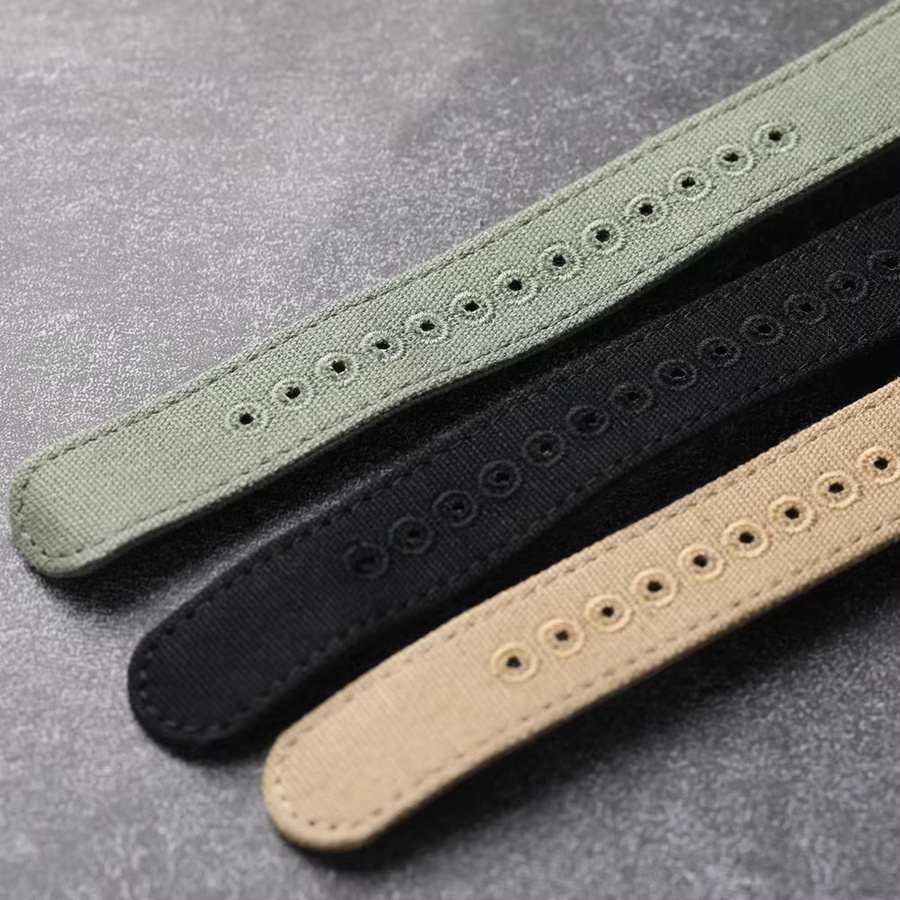 Raystray Uhrenarmband Canvas, schwarzgrünes Khaki, 20mm 22mm, Unisex - Bild 3