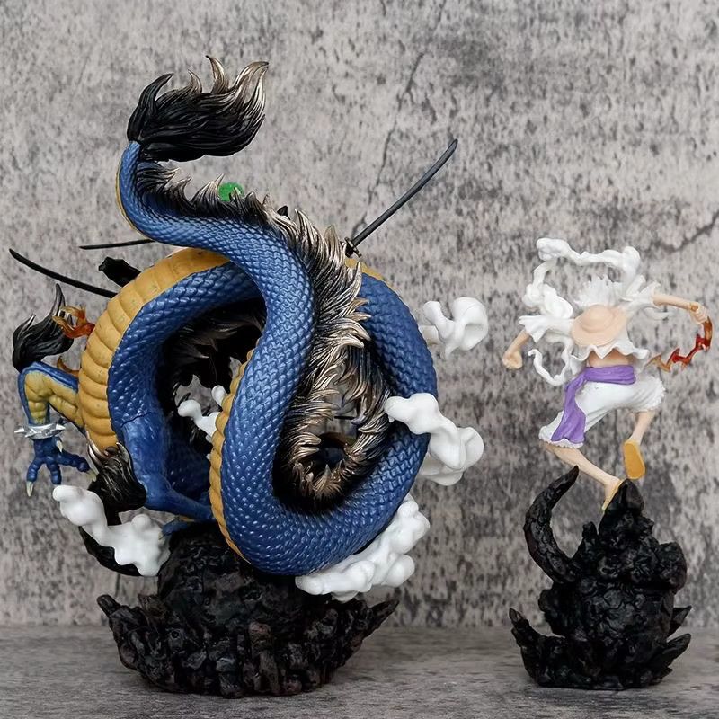Bandai One Piece Anime Figur Zoro und Ruffy Modell Statue in Schwarz und Gold als Desktop Dekoration - Bild 5