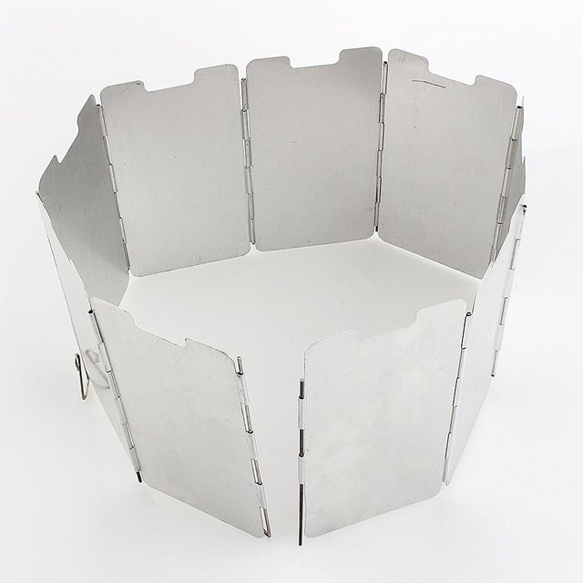 Wosawe Outdoor Sports Faltbarer Camping Kocher Windschutz aus Aluminiumlegierung in Silber - Bild 1