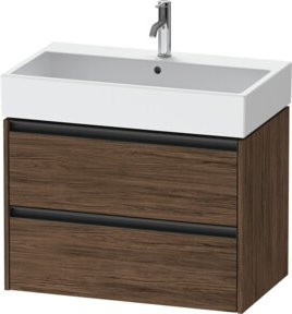 Duravit Waschtischunterschrank Ketho.2 in Nussbaum Dunkelbraun mit 2 Schubladen, wandhängend, Breite: 78,4 cm, Tiefe: 46 cm, Höhe: 54,9 cm - Bild 1