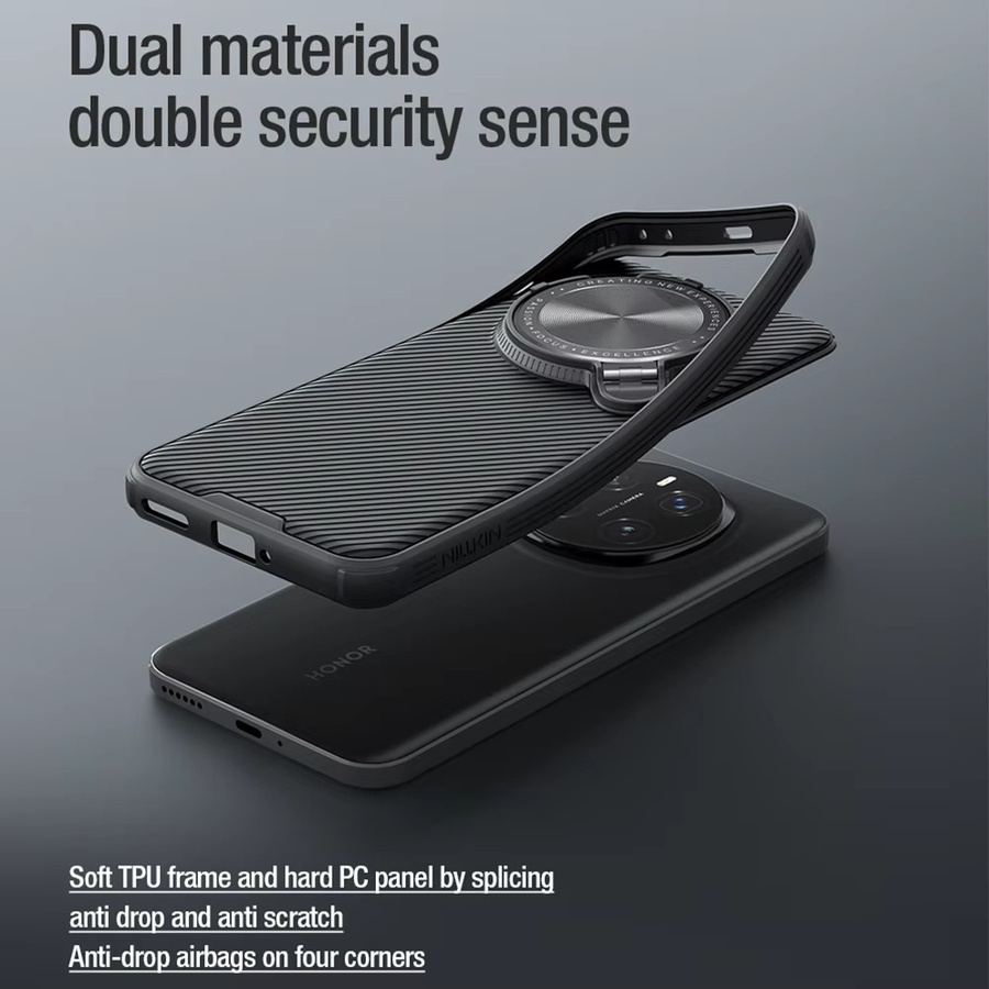 NILLKIN CamShield Prop Magnetische Schutzhülle für Honor Magic 7 Pro mit faltbarem Kameraschutz und Lenk-Ständer in Schwarz - Bild 5
