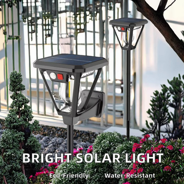 TLEDMP Solarbetriebene LED-Bewegungssensorleuchte für den Außenbereich in Schwarz mit warmweißem Licht und IP65 Wasserdichtigkeit - Bild 1
