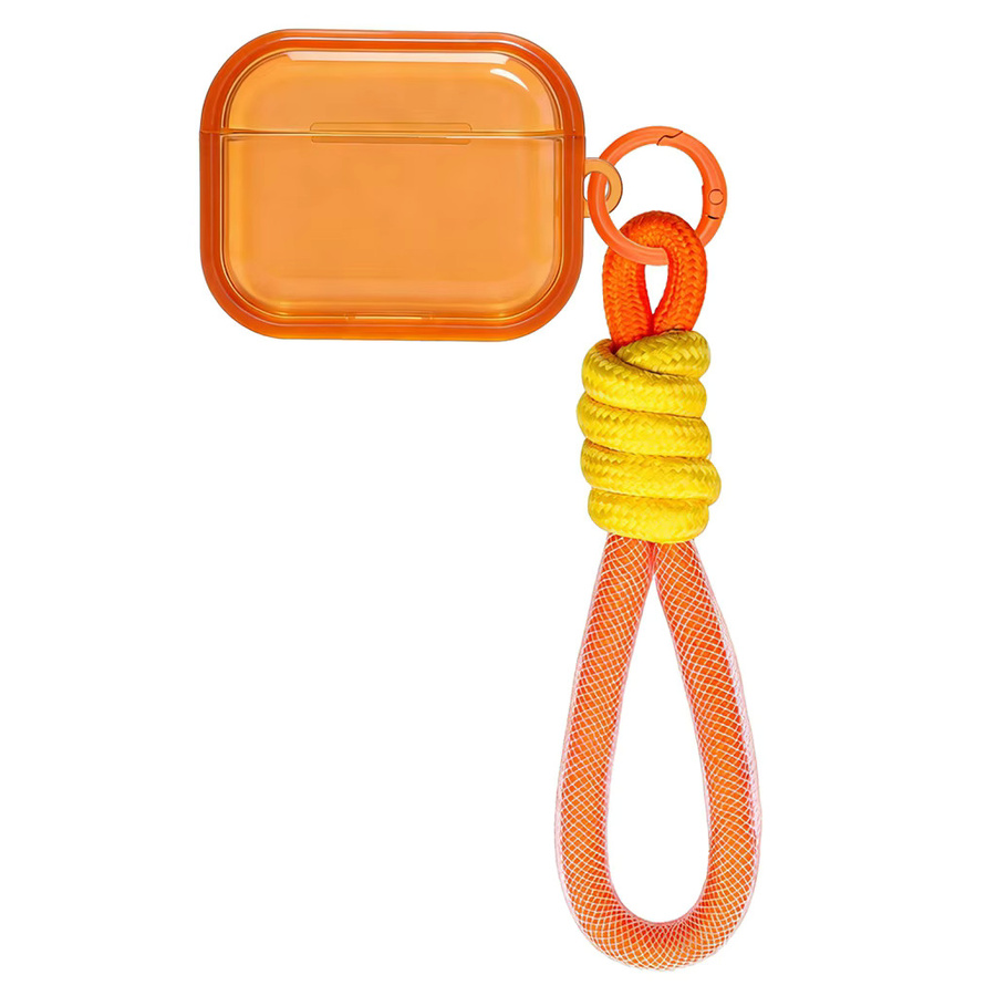 Schutzhülle für Apple AirPods 2 3 4 Pro 2 Pro 3 mit Umhängeband in Orange, Dunkelblau, Weiß und Transparent - Bild 5