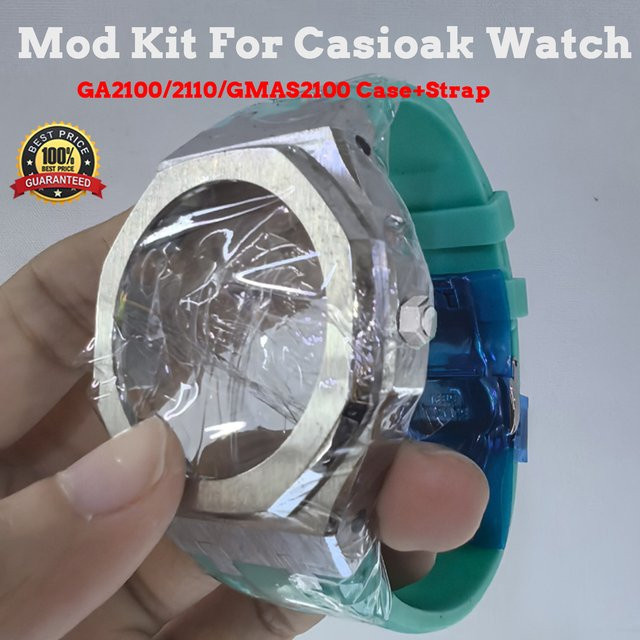 Geekthink Mod Kit für Casioak GA2100 GAB2100, Edelstahl, Silber, Unisex - Bild 1