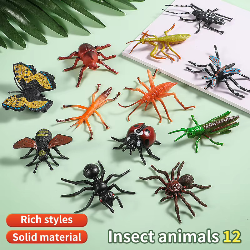 XIALIBAOMOWAN Mini-Insektenstatuen-Set, Lernspielzeug, 12-teiliges Set - Bild 4