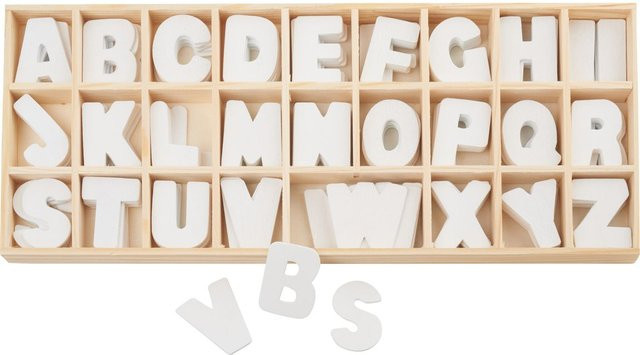 VBS Holz-Buchstaben-Set Sortiert in Weiß mit 156 selbstklebenden Buchstaben - Bild 1