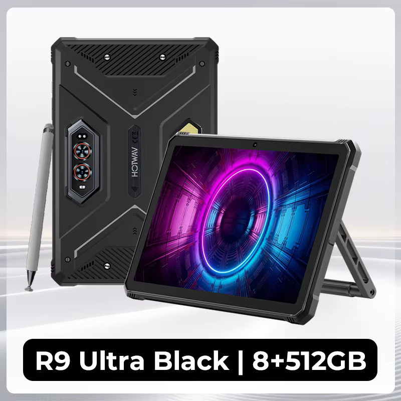 HOTWAV R9 Ultra 5G Robustes Tablet mit 8GB RAM, 512GB Speicher, 20080mAh Akku, Android 15 und 11 Zoll FHD+ 2K Display in Schwarz - Bild 6