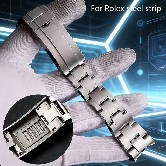 Uhrenarmband Edelstahl, Silber, Glide Lock-Verschluss - Bild 1