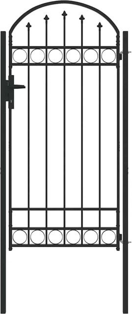 vidaXL Zauntor Grau aus pulverbeschichtetem Stahl B: 100 cm, H: 250 cm - Bild 1