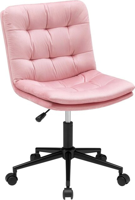Mömax Drehstuhl Easy II Pink mit Velvet-Bezug und Metallgestell für Home-Office, Höhe: 102 cm, Breite: 44 cm, Tiefe: 53 cm - Bild 1