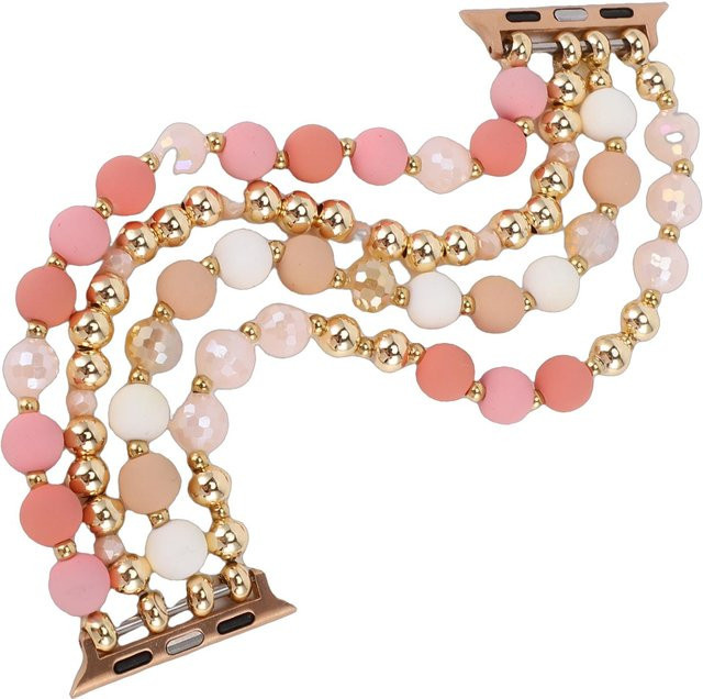 KONNWEI Uhrenarmband Perlen, Stretcharmband, Damen, Gold, Roségold, beige - Bild 1