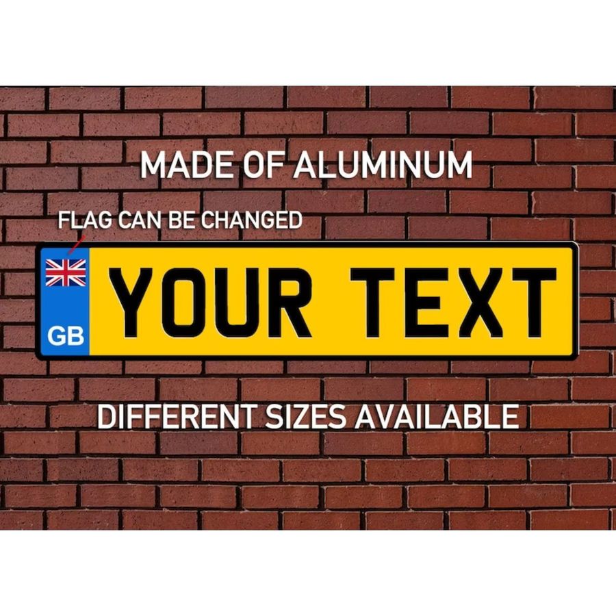 Personalisiertes Großbritannien Nummernschild von Hello Young aus Aluminium in Weiß - Bild 3