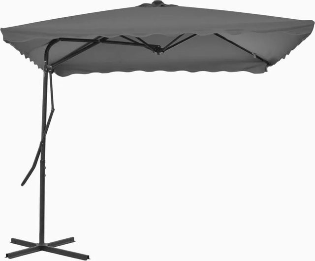 vidaXL Sonnenschirm mit Stahl-Mast in Anthrazit, B/T: 250 x 250 cm - Bild 1