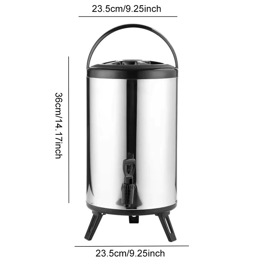 Alloet Isolierter Getränkespender aus Edelstahl mit Wasserhahn, Silber, 6 l - Bild 6