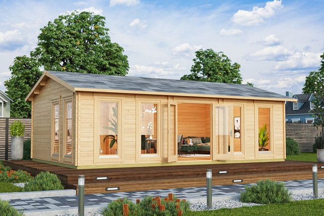 Gartenhaus Hansa D mit 40 m² Grundfläche und 70 mm Wandstärke - Bild 1