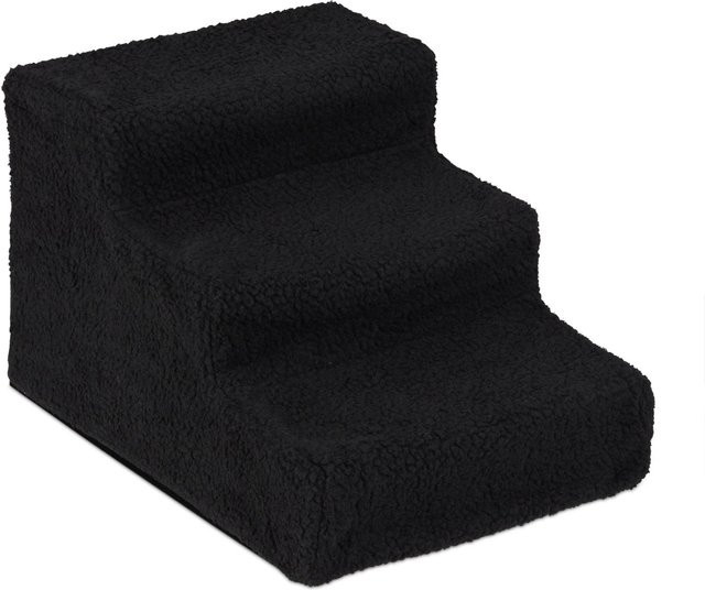 Relaxdays Hundetreppe aus Kunststoff mit 3 Stufen in Schwarz, B/T/H: 30 x 35 x 45 cm - Bild 1