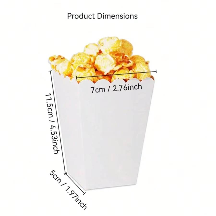 Bunte Popcorn-Papierschachteln als Party-Snackbehälter für Popcorn, Pommes Frites oder Süßigkeiten - Bild 3