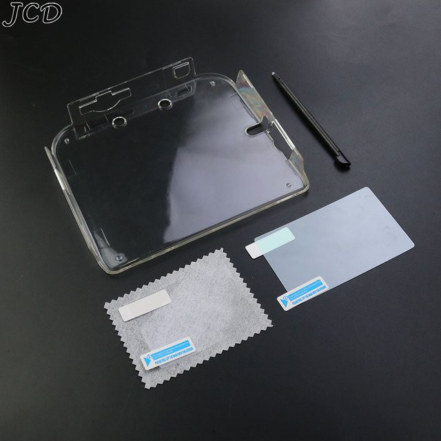 JCD Schutzset für Nintendo 2DS New mit transparenter Kunststoff-Schutzhülle, Staubschutzfolie und Stylus-Touchpen - Bild 1