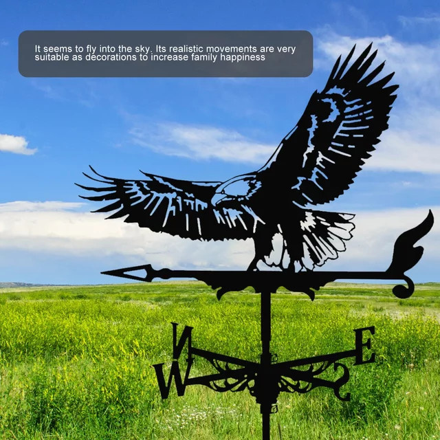 Adler Metall Windfahne als dekorative Gartenfiguren für Außen und Dach zur Garten-Dekoration - Bild 1