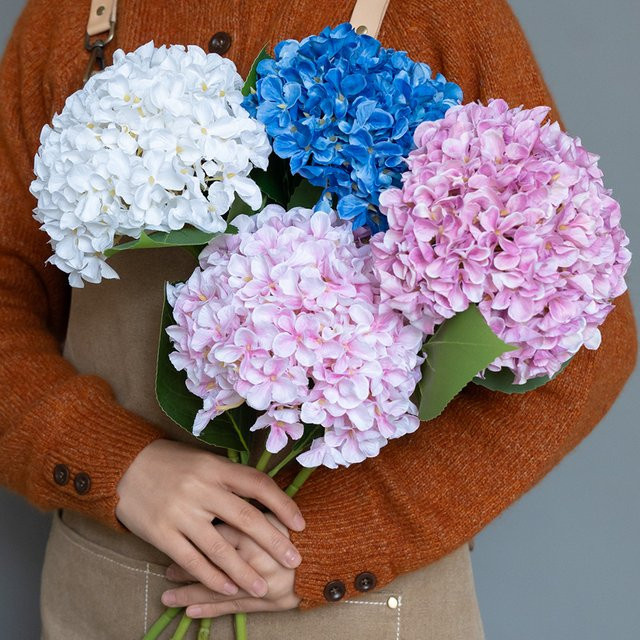 WQNJIN Dekorative bestickte Kugel mit Hydrangea-Blumenmuster in Pink und Multicolour für die Tischdekoration - Bild 1