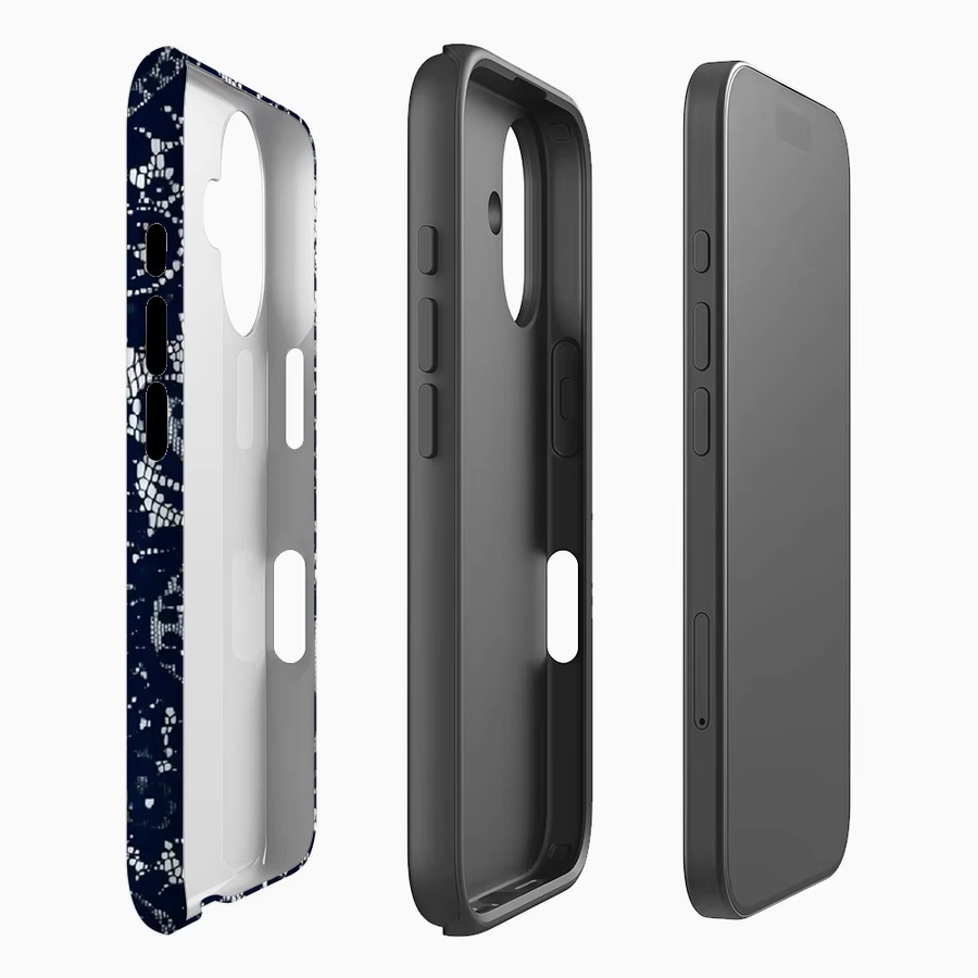 Potdemiel Robuste Handyhülle mit Spitzen-Design für iPhone 17 16 15 14 13 Pro Max Plus, Schwarz, Magnetisch, Einzel- und Doppelschichtig - Bild 2