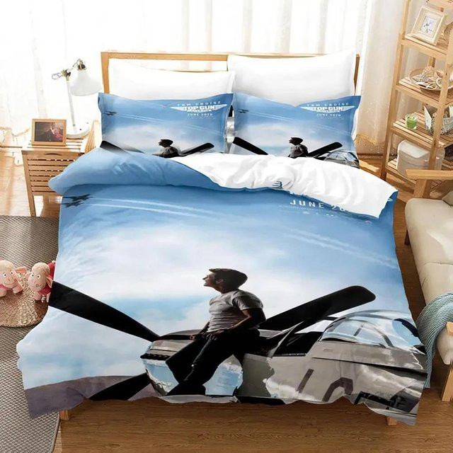 Top Gun Maverick Bettwäsche-Set mit Bettbezug und Kissenbezug in Blau, B/H: 240 x 220 cm - Bild 1