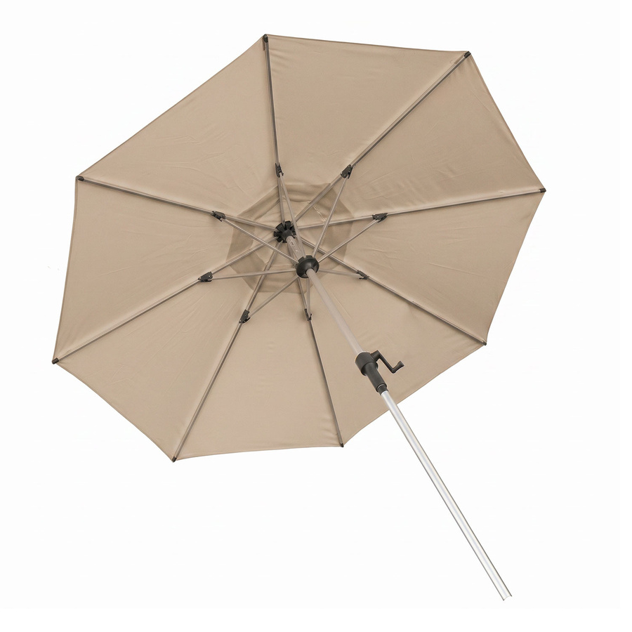Anndora Sonnenschirm rund in Beige mit Kurbel aus Aluminium und Polyester, Durchmesser: 250 cm - Bild 1
