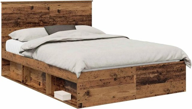 vidaXL Bettrahmen aus massivem Kiefernholz in Braun, B/T/H: 140 x 190 x 143 cm - Bild 1