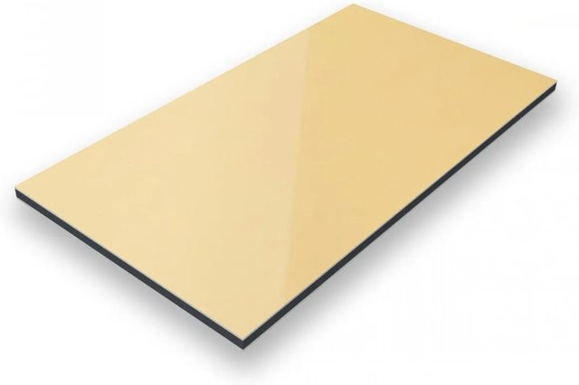 Aluverbund24 Aluminiumverbundplatte Spiegel-Gold mit Polyethylen-Kern, B/B: 70 x 70 cm, Dicke: 0,3 cm - Bild 1