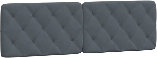 vidaXL Kopfteil-Kissen Dunkelgrau aus Samt mit Rauten-Heftung Breite: 160 cm - Bild 1