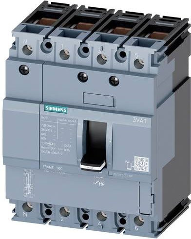 Siemens 3VA1196-3GD46-0AA0 Leistungsschalter in Grau mit einem Einstellbereich von 16 - 16A und einer maximalen Schaltspannung von 690 V/AC - Bild 1