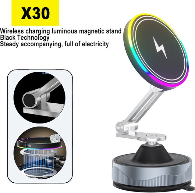 KEBETEME Magnetische Drahtlose Ladestation für das Auto mit Vakuum-Saugnapf-Halterung für iPhone 12 13 14 15 16 Pro Max - Bild 1