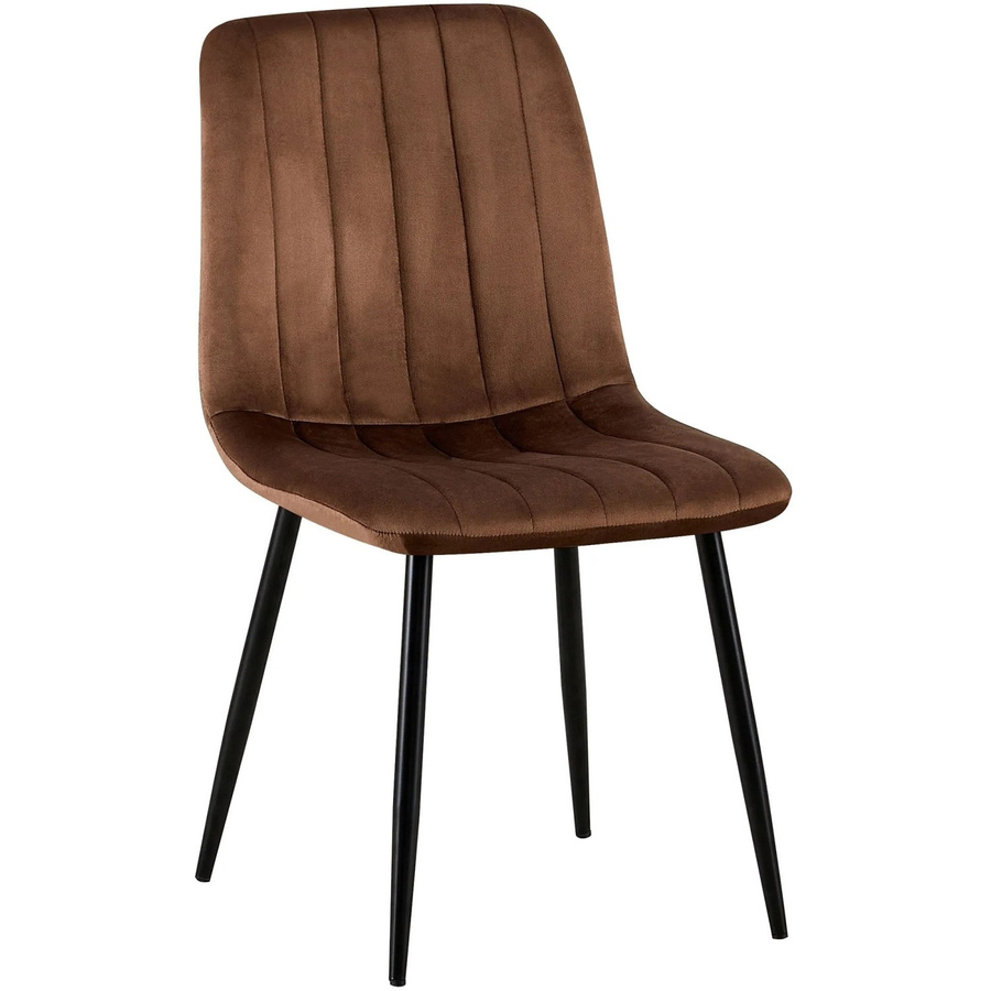 DELUKE Esszimmerstuhl LENZ aus Samt in Braun mit Metallgestell, H 88 cm x B 45 cm x T 53 cm - Bild 2