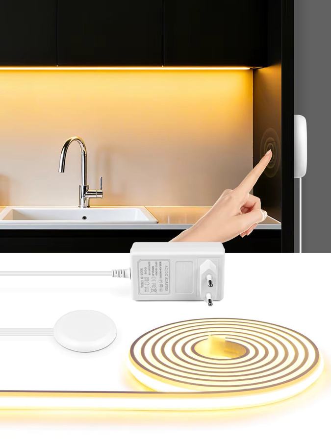 MALITAI COB-LED-Streifenlicht in Weiß, 24 V, dimmbares Neonband mit Berührungssensor und durchdringbarem Holzpanel - Bild 7