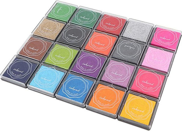 Buntes Stempelkissen Set mit 20 Farben für Gummistempel und Scrapbook-Dekoration von shoemst - Bild 1