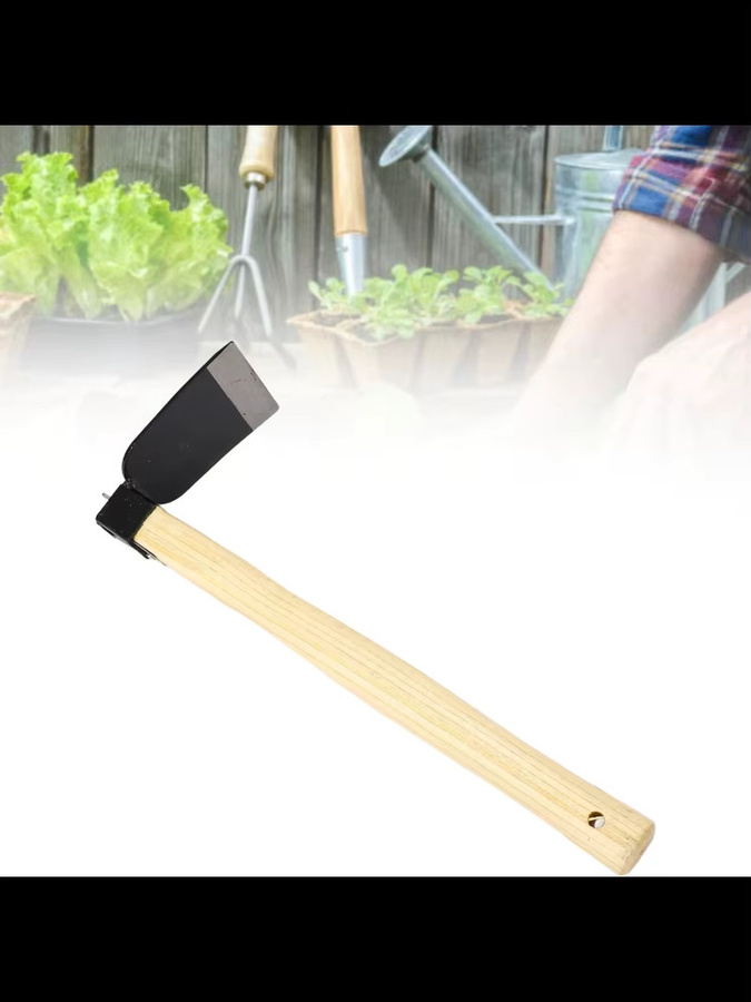 Fdit Gartenhacke mit ergonomischem Holzgriff aus Kohlenstoffstahl in Braun - Bild 3