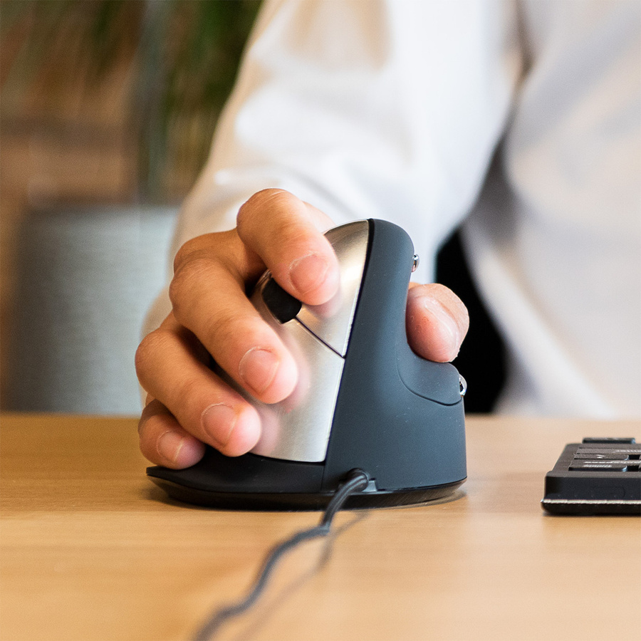 R-Go Tools Optische PC Maus HE Break Ergonomisch in Schwarz mit USB-C und USB-A Anschluss - Bild 2