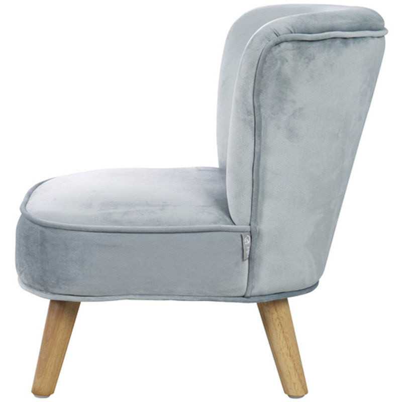 ROBA Kindersessel in Türkis mit Retro-Look aus Samt und Birkenholz, B/H/T: 44 x 48 x 50 cm - Bild 4