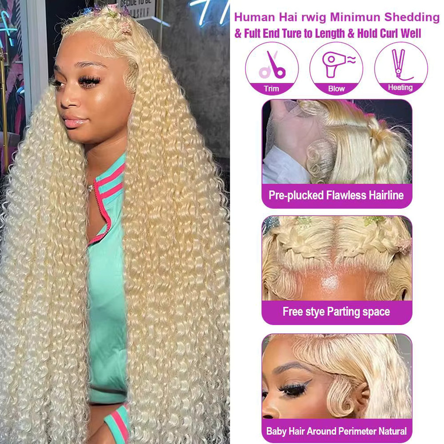 HJ WEAVE BEAUTY Perücke, Honigblond, Wasserwelle, Damen - Bild 4