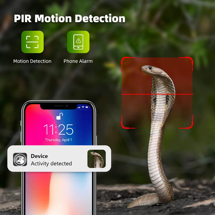 REHENTINT Wildlife Kamera mit 3MP Auflösung, 4G LTE Sim Karte, GPS und Solarpanel, Schwarz - Bild 5